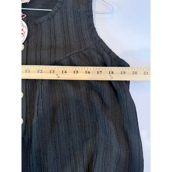 Umgee Black Sleeveless Jumpsuit NWT Small | Minimalist Boho Coastal Chic - Picture 5 of 7